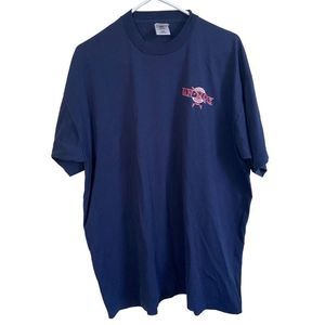 VINTAGE San-Morz Aviation Services Single Stitch XXL Navy Blue T-shirt